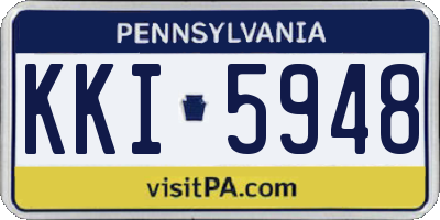 PA license plate KKI5948