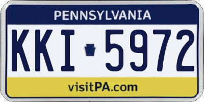 PA license plate KKI5972