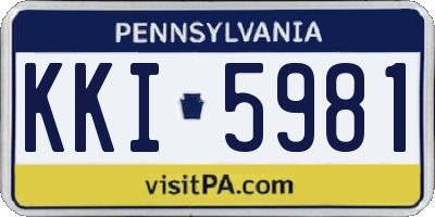 PA license plate KKI5981