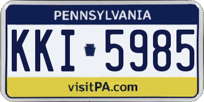 PA license plate KKI5985