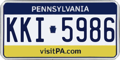 PA license plate KKI5986