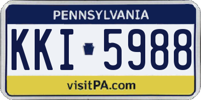 PA license plate KKI5988