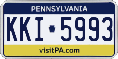 PA license plate KKI5993