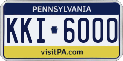 PA license plate KKI6000