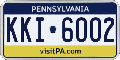 PA license plate KKI6002