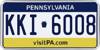 PA license plate KKI6008