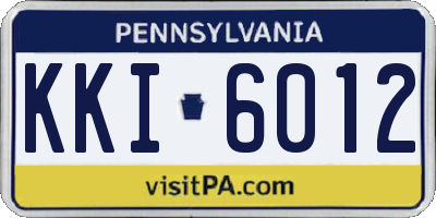 PA license plate KKI6012