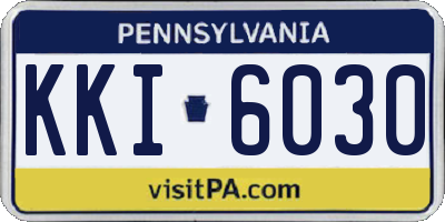 PA license plate KKI6030