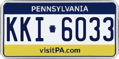 PA license plate KKI6033