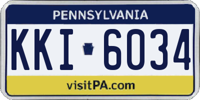PA license plate KKI6034