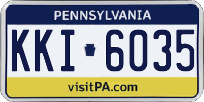 PA license plate KKI6035