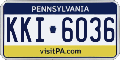 PA license plate KKI6036