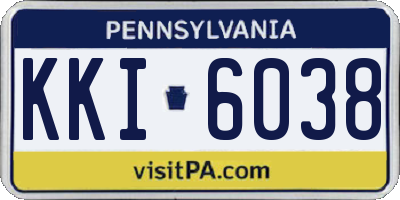 PA license plate KKI6038