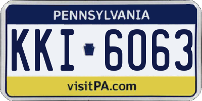 PA license plate KKI6063