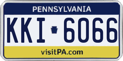 PA license plate KKI6066