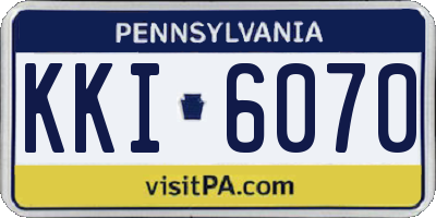 PA license plate KKI6070