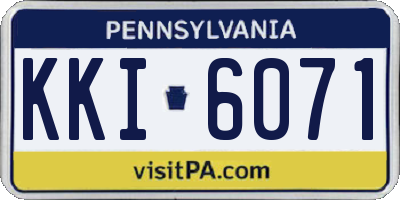 PA license plate KKI6071