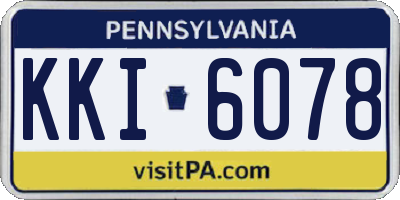 PA license plate KKI6078
