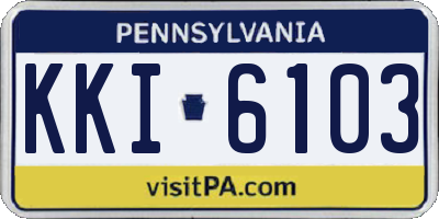 PA license plate KKI6103