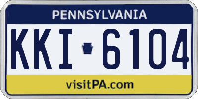PA license plate KKI6104