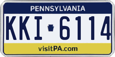 PA license plate KKI6114