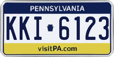 PA license plate KKI6123