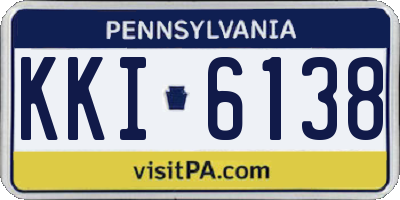 PA license plate KKI6138