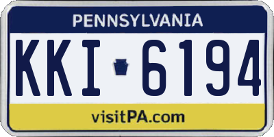 PA license plate KKI6194