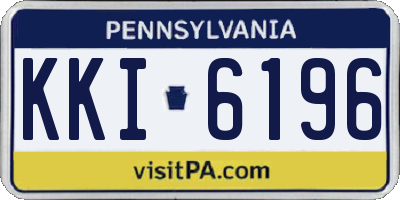 PA license plate KKI6196