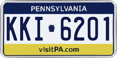 PA license plate KKI6201