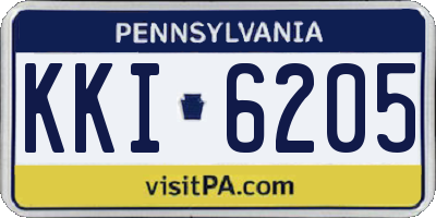 PA license plate KKI6205