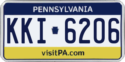 PA license plate KKI6206