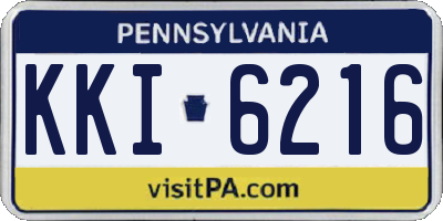 PA license plate KKI6216