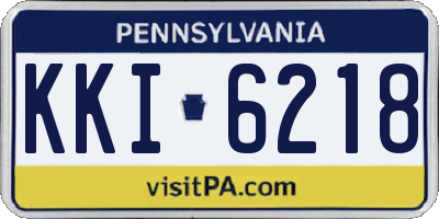 PA license plate KKI6218