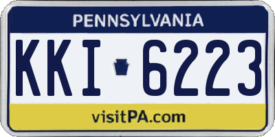 PA license plate KKI6223