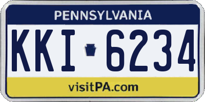 PA license plate KKI6234