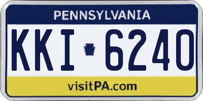 PA license plate KKI6240
