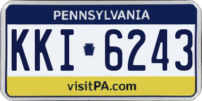 PA license plate KKI6243