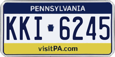 PA license plate KKI6245