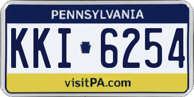 PA license plate KKI6254