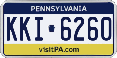 PA license plate KKI6260