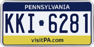 PA license plate KKI6281