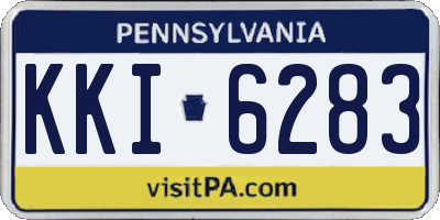 PA license plate KKI6283
