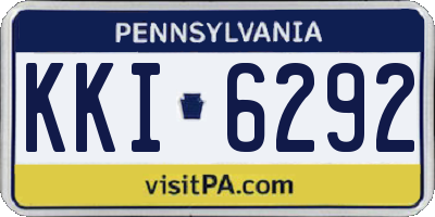 PA license plate KKI6292