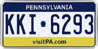 PA license plate KKI6293