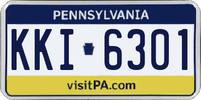 PA license plate KKI6301
