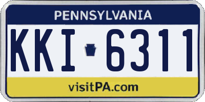 PA license plate KKI6311