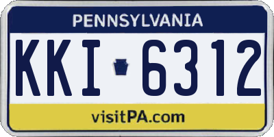 PA license plate KKI6312