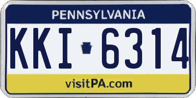 PA license plate KKI6314