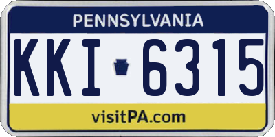 PA license plate KKI6315